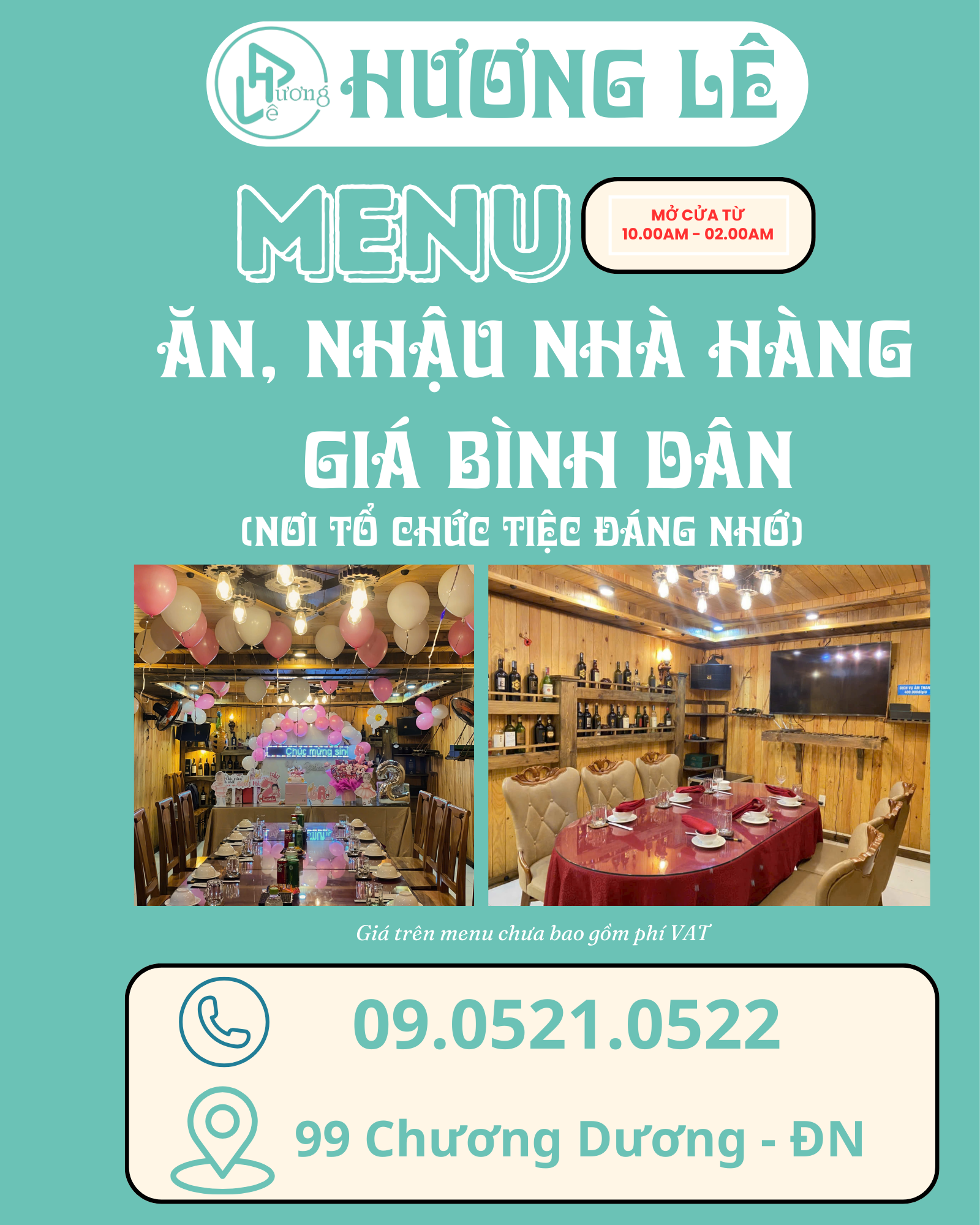 Menu vip Hương Lê 1