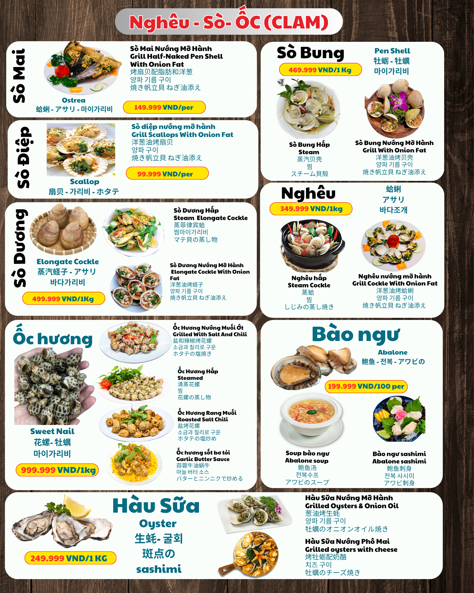 Menu vip Hương Lê 10