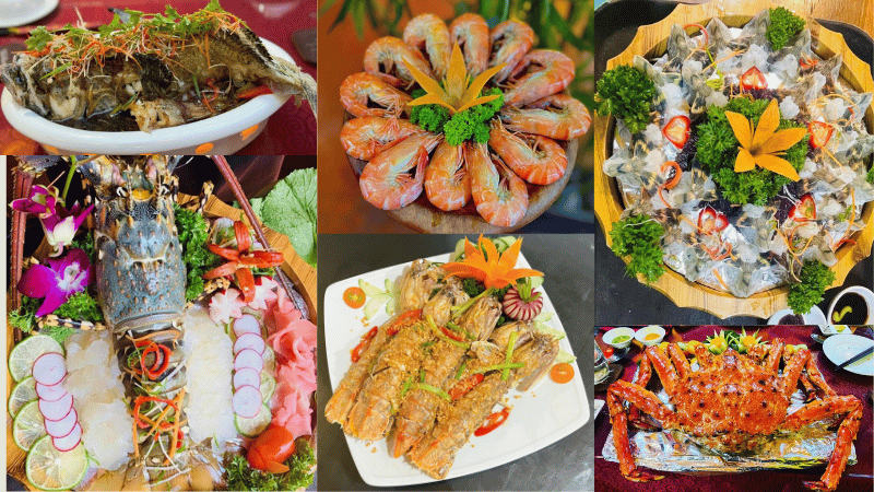 Các loại hải sản phong phú tại TinTin Seafood and Bar