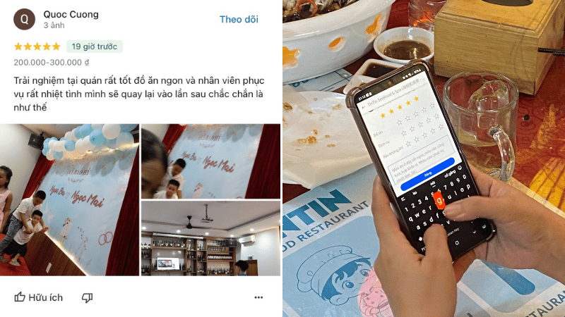 Đánh giá tại nhà hàng TinTin SeafoodandSpa