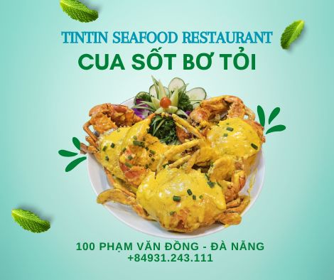 <img src="cua-sot-bo-toi.jpg" alt="Cua sốt bơ tỏi tại TinTin Seafood Restaurant, món ăn đậm đà với cua tươi ngon hòa quyện cùng sốt bơ tỏi béo ngậy, mang đến hương vị thơm lừng và ngọt ngào.">