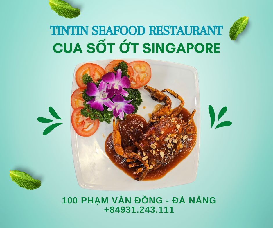 <img src="cua-sot-ot-singapore.jpg" alt="Cua sốt ớt Singapore tại TinTin Seafood Restaurant, món ăn cay nồng với cua tươi ngon được chế biến cùng sốt ớt Singapore đậm đà, mang đến trải nghiệm ẩm thực đặc biệt.">