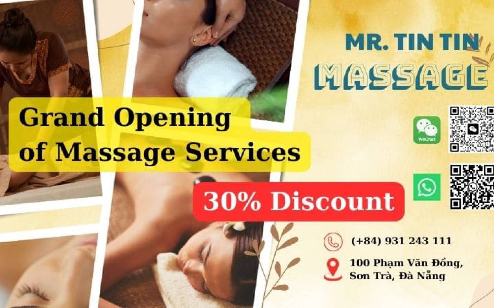 Grand Opening of Massage Services in Da Nang: 30% Discount